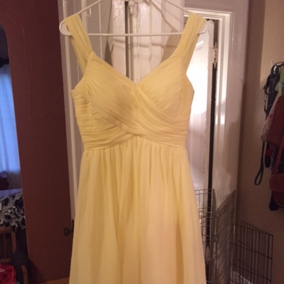 Yellow (Daffodil) Azazie Knee-Length Dress - Picture 1 of 6